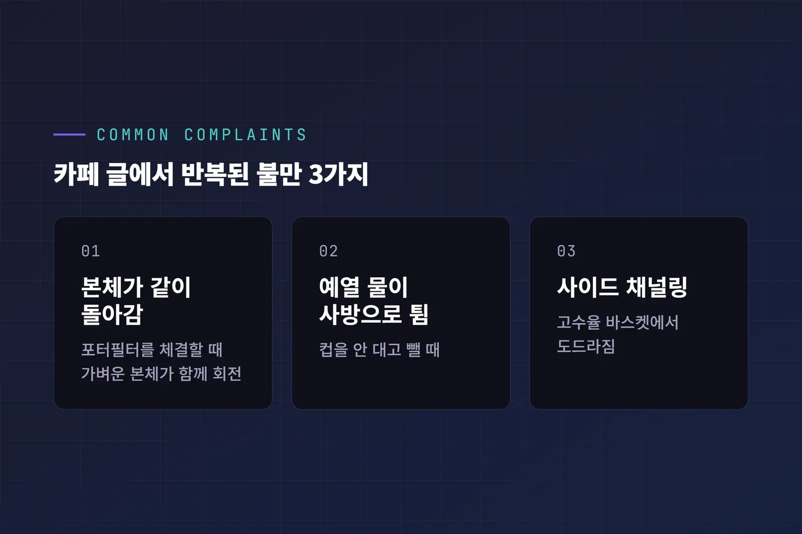 와블리스 S3810 카페 후기 반복 불만 3가지 카드